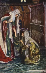 Illustratie voor Ivanhoe van Sir Walter Scott (kleurenlitho)
