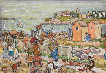 Baden en wandelaars, ca. 1919