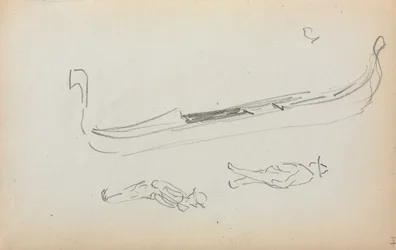 Italiaans schetsboek: Gondel en twee gondeliers, pagina 14, 1898-1899