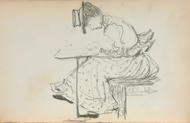 Italiaans schetsboek: Zittende vrouw pagina 107