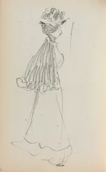 Italiaans Schetsboek: Staande Vrouw in profiel pagina 130, 1898-1899