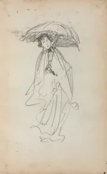 Italiaans Schetsboek: Staande Vrouw met Parasol, pagina 259, 1898-1899