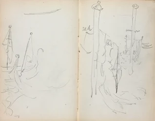 Italiaans schetsboek: Venetiaanse havenzicht pagina 33 & 34, 1898-1899