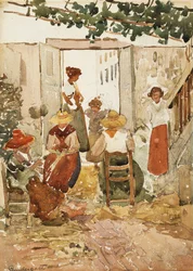 Kantklossers, Venetië, 1898