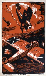 Georges Guynemer schiet een Duitse Fokker neer