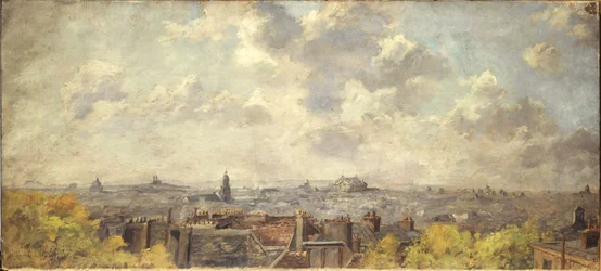 Panoramisch uitzicht op Parijs, genomen vanaf rue Victor-Massé, in 4-1886