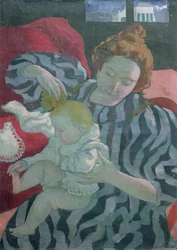 Een moeder die haar kind wast, 1895