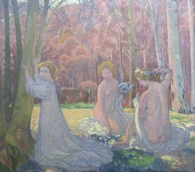 Figuren in een lentelandschap Heilige Woud, 1897