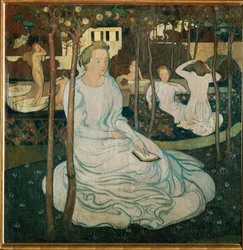 Le Verger des Vierges (olieverf op doek)