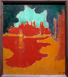Zonnestralen op het terras. Schilderij door Maurice Denis (1870-1943)