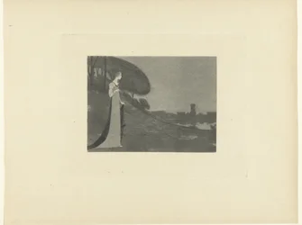 Vrouw in landschap