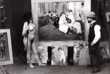 Henri de Toulouse-Lautrec in zijn atelier