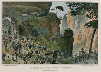 Het Franse leger in de bergen van Portugal