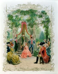 Vrijmetselaarsinwijding van een vrouwelijke vrijmetselaar rond 1785, 1890