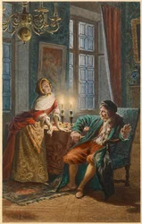 Moliere en Madeleine Bejart (illustratie)