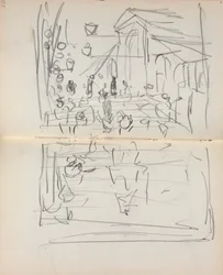 Italiaans schetsboek: Brug met figuren (pagina 209  210)