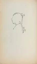 Italiaans schetsboek: Hoofd van een meisje in profiel (pagina 152)