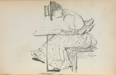 Italiaans schetsboek: Zittende vrouw (pagina 107)