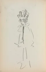 Italiaans schetsboek: Staande vrouw 3/4 aanzicht (pagina 126)