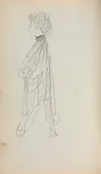 Italiaans schetsboek: Staande vrouw in profiel (pagina 51)