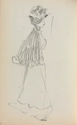 Italiaans schetsboek: Staande vrouw in profiel (pagina 130)