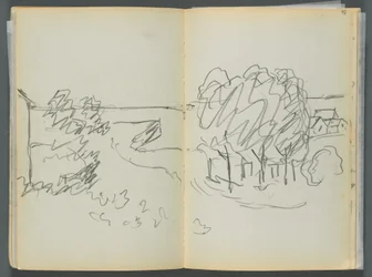 Schetsboek - Het Granite Shore Hotel, Rockport, pagina 072  73: Stadsgezicht