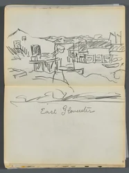 Schetsboek - The Granite Shore Hotel, Rockport, pagina 080  81: "East Gloucester".