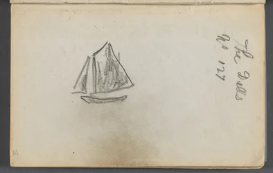 Schetsboek, De Dells, nr. 127, pagina 001:Zeilboot "De Dells".