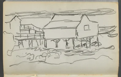 Schetsboek, De Dells, nr. 127, pagina 014: Huis aan een dok