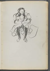 Schetsboek, The Dells, nr. 127, pagina 071: Zittende figuur