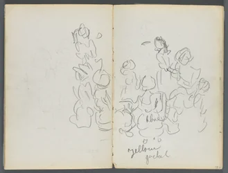 Schetsboek, The Dells, nr. 127, pagina 074  75: Figuren met kleurnotaties