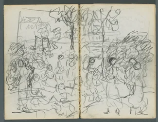 Schetsboek, The Dells, nr. 127, pagina 076  77: Figuren in een landschap