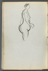 Schetsboek, The Dells, nr. 127, pagina 092: Naakt in profiel