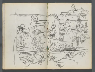 Schetsboek, The Dells, nr. 127, pagina 098  99: Figuren in een landschap