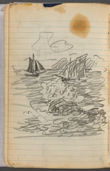Schetsboek, pagina 134: Zeezicht