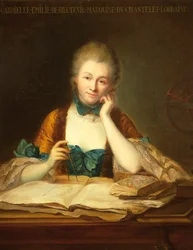 Portret van Gabrielle Emilie Le Tonnelier de Breteuil, Markiezin de Chatelet