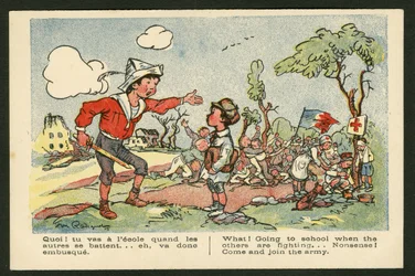 Ansichtkaart, Satirisch in Kleuren