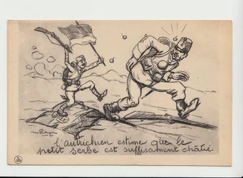 Ansichtkaart, Satirisch in Z & W