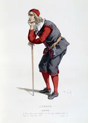 Kostuum voor het personage van Harpagon in het stuk 