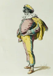 Pulcinella in 1685, door Maurice Sand