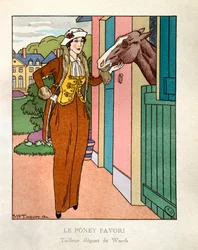 De favoriete pony. Parijse mode: Stijlvolle kleermaker door Charles Frederic Worth (1825-1895)