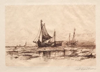 Vissersboten op het strand van Scheveningen