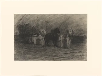 Paarden voor een wagen