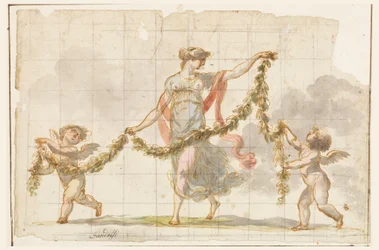 Tekening, Muurschildering, ca. 1820