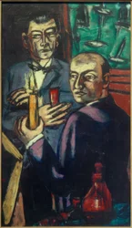 Portret van Curt Valentin en Hanns Swarzenski