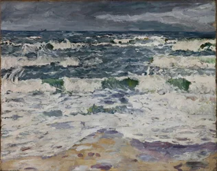 Grijze dag aan zee