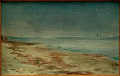 Zee-strand, bruin en grijs