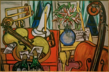 Stilleven met cello en contrabas