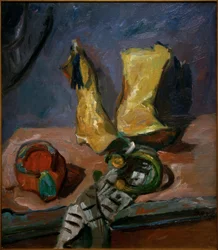 Stilleven met gele laarzen