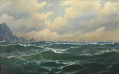 Duits: woelige zee bij de kust